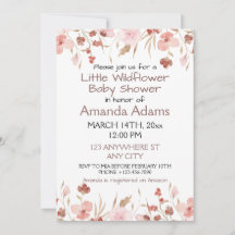 Een kleine roze Wildflower Girl Baby shower