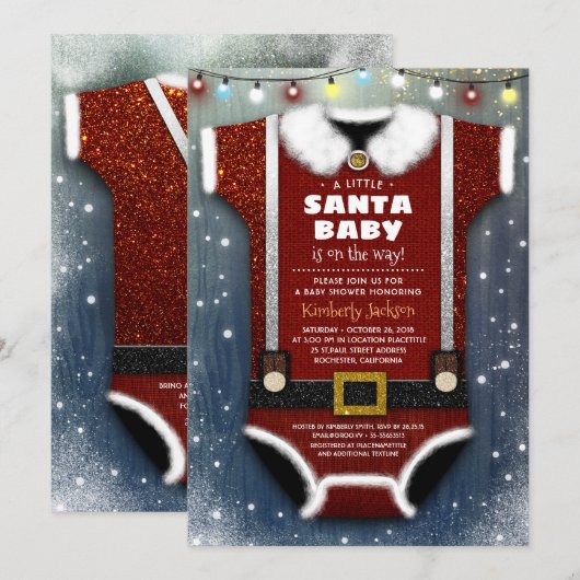 Een kleine Santa Baby is op de weg Boy Baby shower Kaart (Voorkant / Achterkant)