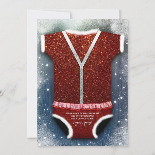 Een kleine Santa Baby is op weg naar het Baby show Kaart (Achterkant)