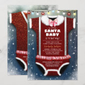 Een kleine Santa Baby is op weg naar het Baby show Kaart (Voorkant / Achterkant)