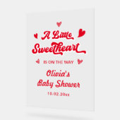 Een kleine schatje Valentijn Baby shower Welkom Acryl Bord (Hoek)