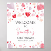 Een kleine schatje Valentijn Baby shower Welkom Poster (Voorkant)