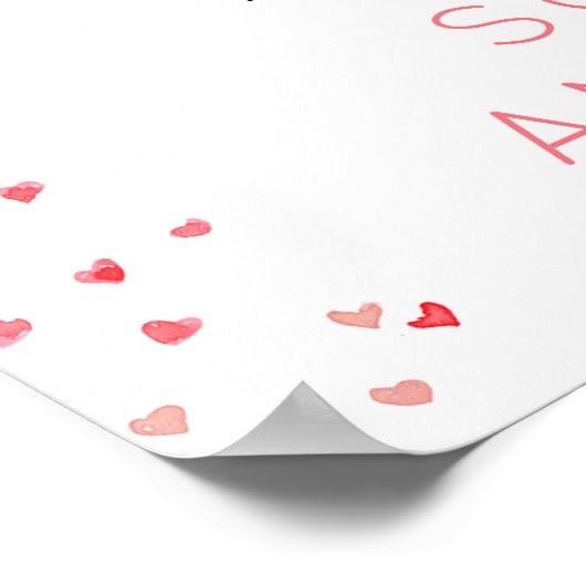 Een kleine schatje Valentijn Baby shower Welkom Poster (Hoek)