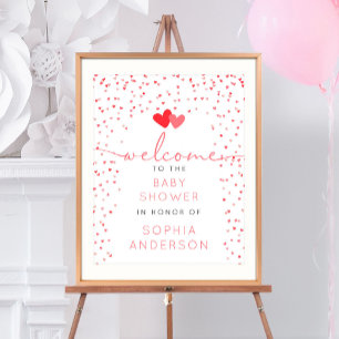 Een kleine schatje Valentijn Baby shower Welkom Poster