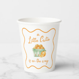 Een kleine schattige oranje baby shower papieren bekers