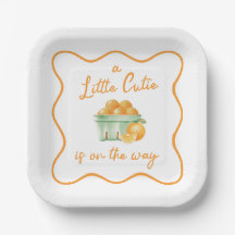 Een kleine schattige oranje baby shower