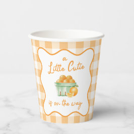 Een kleine schattige oranje babyshower papieren bekers