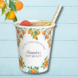 Een kleine schattige Oranje citrus Baby brunch Papieren Bekers