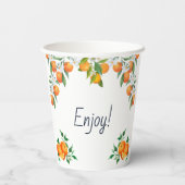 Een kleine schattige Oranje citrus Baby brunch Papieren Bekers (Achterkant)