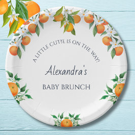 Een kleine schattige Oranje citrus Baby brunch Papieren Bordje