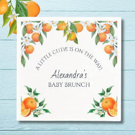 Een kleine schattige Oranje citrus Baby brunch Servet