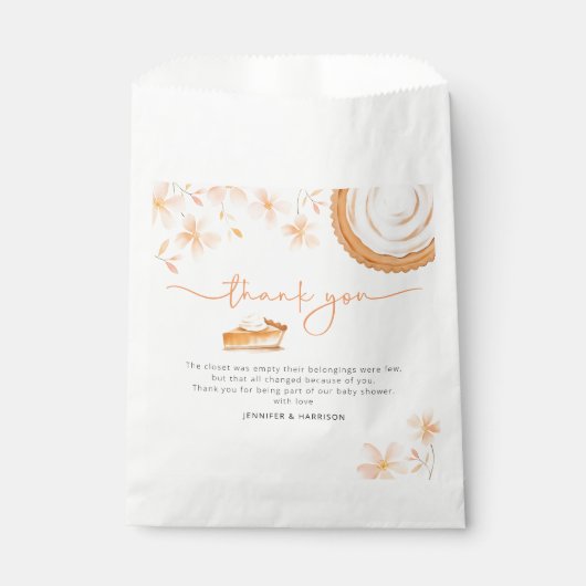 Een kleine schattige taart bakt | Baby Shower Bedankzakje (Voorkant)