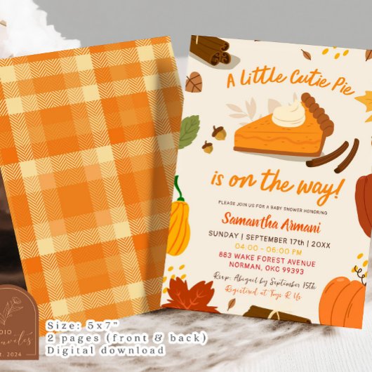 Een kleine schattige taart is op de weg Herfst Bab Kaart