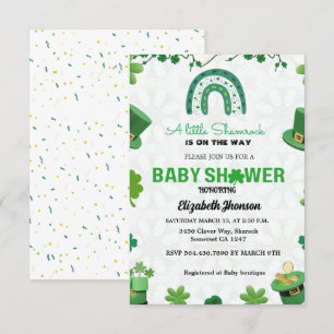 Een kleine shamrock baby shower uitnodiging