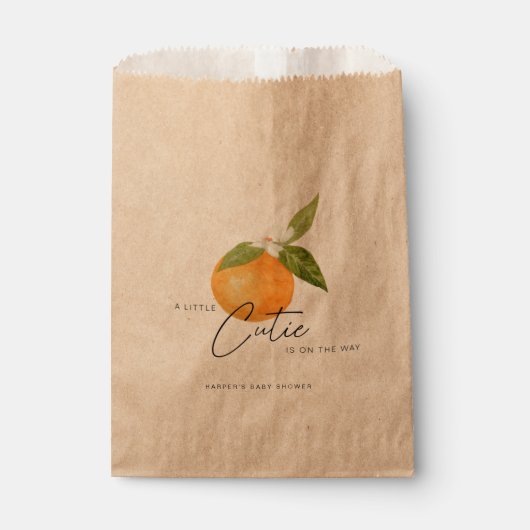 Een kleine Sinaasappel van Cutie Baby shower Bedankzakje (Voorkant)