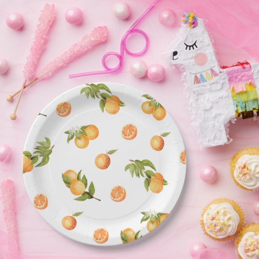 Een kleine Sinaasappel van Cutie Baby shower Papieren Bordje (Feest)