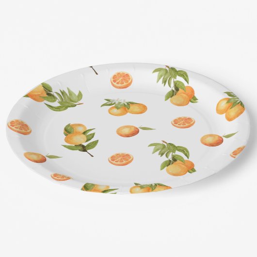 Een kleine Sinaasappel van Cutie Baby shower Papieren Bordje (Gekanteld)