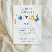 Een Kleine Slagman Honkbalwaslijn Baby Shower
