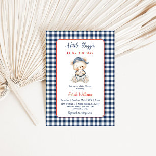 Een kleine Slugger Baby shower Boy Invitation Kaart