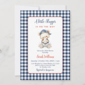 Een kleine Slugger Baby shower Boy Invitation Kaart (Voorkant)