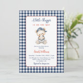 Een kleine Slugger Baby shower Boy Invitation Kaart (Staand voorkant)