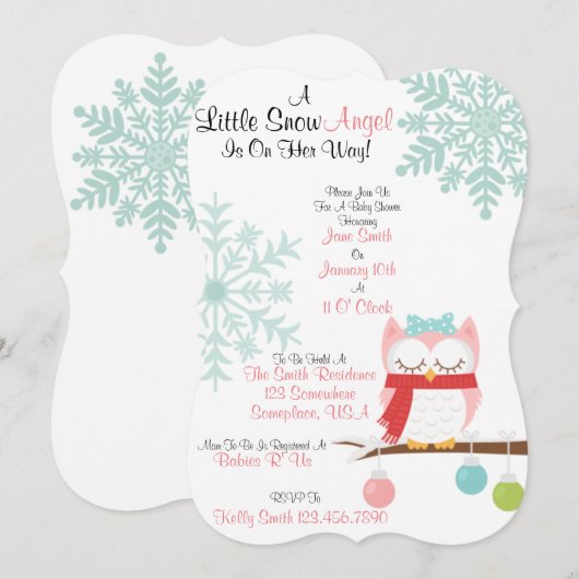 Een kleine sneeuwengel kaart (Voorkant / Achterkant)