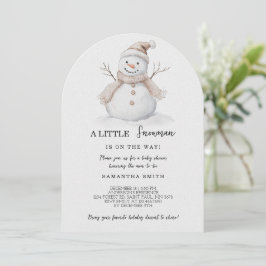 Een kleine sneeuwman Baby shower kerstuitnodiging Kaart