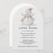 Een kleine sneeuwman Baby shower kerstuitnodiging Kaart (Voorkant / Achterkant)