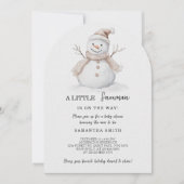 Een kleine sneeuwman Baby shower kerstuitnodiging Kaart (Voorkant)