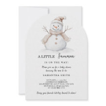 Een kleine sneeuwman Baby shower kerstuitnodiging