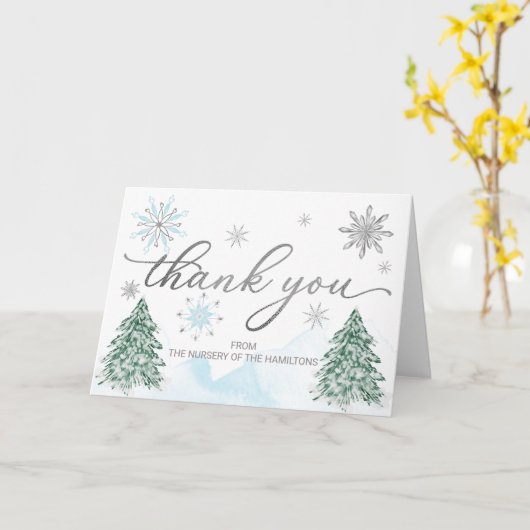 Een kleine sneeuwvlok Baby Shower Bedankkaart Kaart (Gele Bloem)