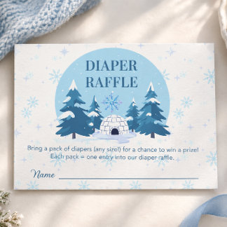 Een Kleine Sneeuwvlok Baby Shower Luier Raffle Informatiekaartje