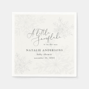 Een kleine sneeuwvlok-baby shower servet