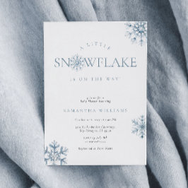 Een kleine sneeuwvlok blauw Baby shower uitnodigin Kaart