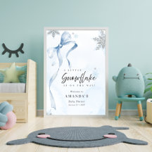 Een kleine Sneeuwvlok Blauwe Strik Glitter Baby Sh