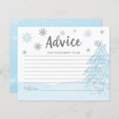Een kleine sneeuwvlok Blue Baby shower Advice Card (Voorkant / Achterkant)