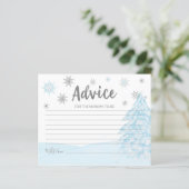 Een kleine sneeuwvlok Blue Baby shower Advice Card (Staand voorkant)
