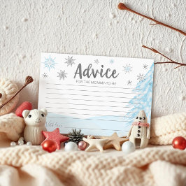 Een kleine sneeuwvlok Blue Baby shower Advice Card Kaart