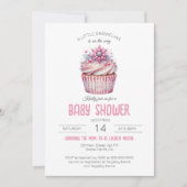 Een kleine sneeuwvlok Cupcake Roze Meisje Baby sho Kaart (Voorkant)