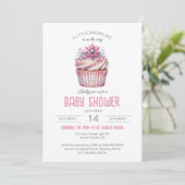 Een kleine sneeuwvlok Cupcake Roze Meisje Baby sho Kaart (Staand voorkant)