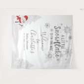 Een kleine sneeuwvlok grijze Baby shower achtergro Wandkleed (Voorkant (horizontaal))
