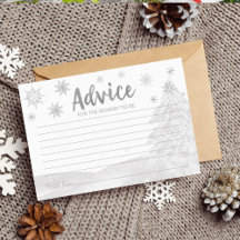 Een kleine sneeuwvlok Grijze Baby shower Advice-ka