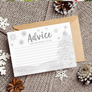 Een kleine sneeuwvlok Grijze Baby shower Advice-ka Kaart