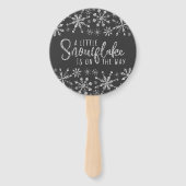 Een kleine sneeuwvlok is onderweg naar zilver handwaaier (Voorkant)