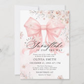 Een kleine sneeuwvlok is op de Way Girl Baby showe Kaart (Voorkant)