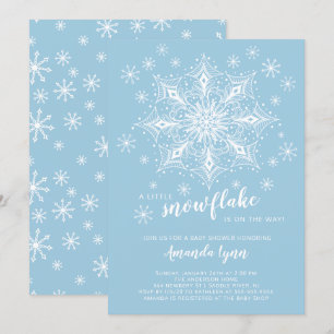 Een kleine sneeuwvlok is op weg jongen Baby shower Kaart