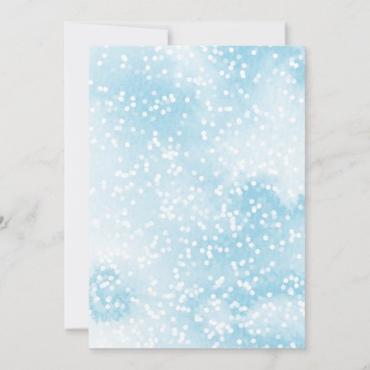 Een kleine sneeuwvlok is op weg naar het baby show kaart (Achterkant)