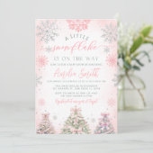 Een kleine sneeuwvlok meisje winter Baby shower Kaart (Staand voorkant)