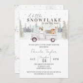 Een kleine sneeuwvlok op zijn weg Baby shower Kaart (Voorkant / Achterkant)