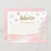 Een kleine sneeuwvlok roze Baby shower Advice-kaar (Voorkant / Achterkant)
